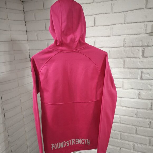 The Authentic T-shirt Company Ladies Fleece Lined Full Zip Pink Hoodie - Picture 2 of 14